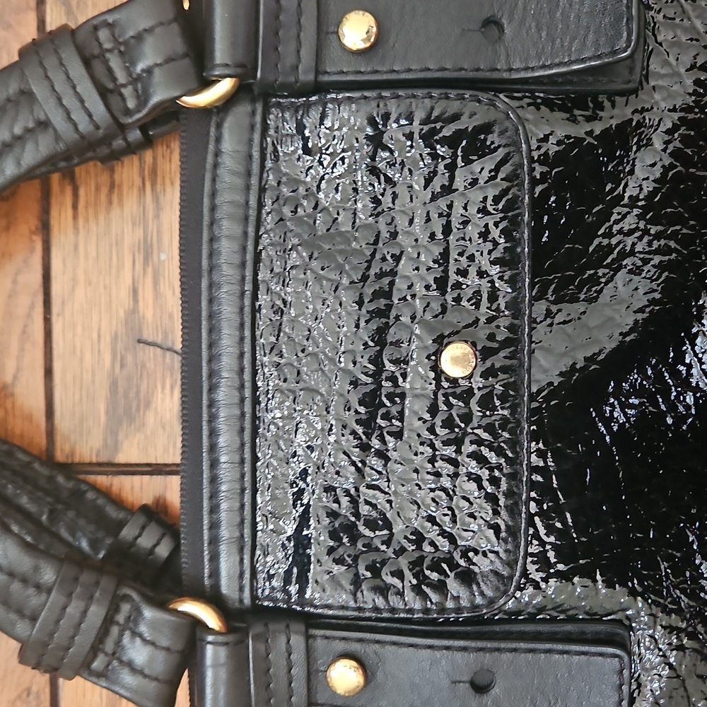Marc Jacobs Black Patent Leather Computer Bag Messenter Bag - Picture 9 of 13